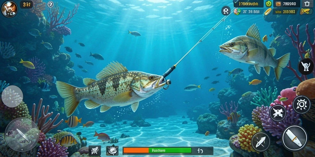Tangkapan ikan yang mengesankan dalam 789RP di lautan biru.