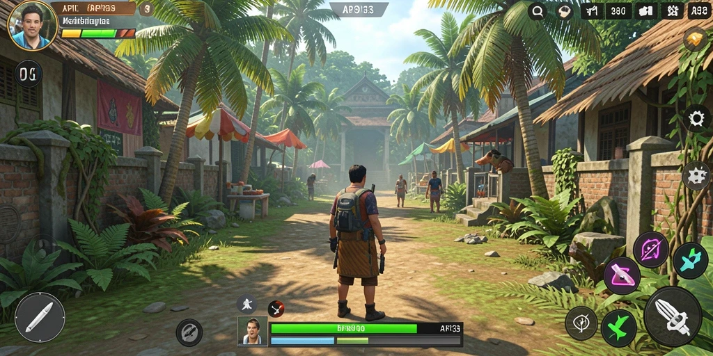 Tangkapan layar menunjukkan gameplay menarik di API33 dengan berbagai fitur simulasi.