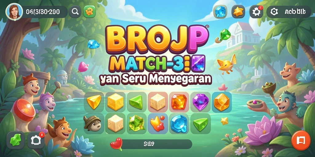 Tampilkan gameplay seru dari BROJP dengan kombinasi match-3.