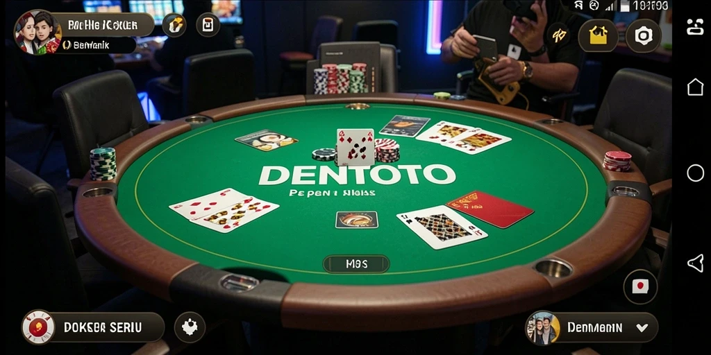 Tampilan gameplay DENTOTO yang menarik saat bermain Poker.