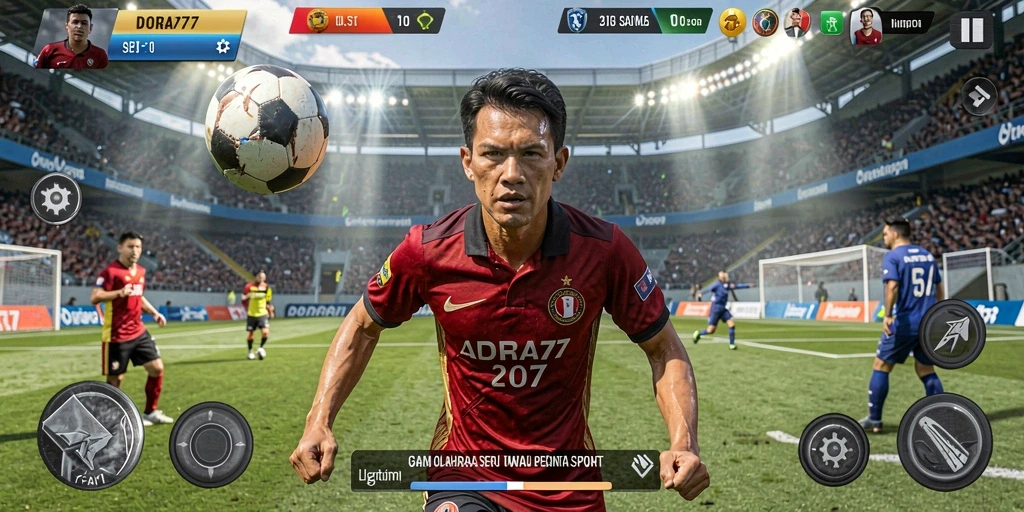 Screenshot gameplay DORA77 yang menampilkan aksi seru di lapangan.