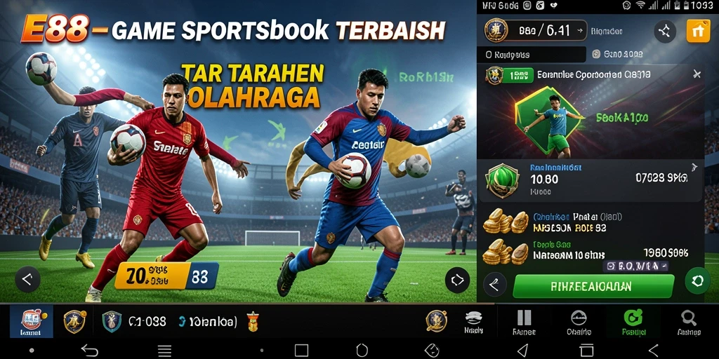 Tangkapan layar E88 yang menunjukkan antarmuka taruhan olahraga yang menarik.