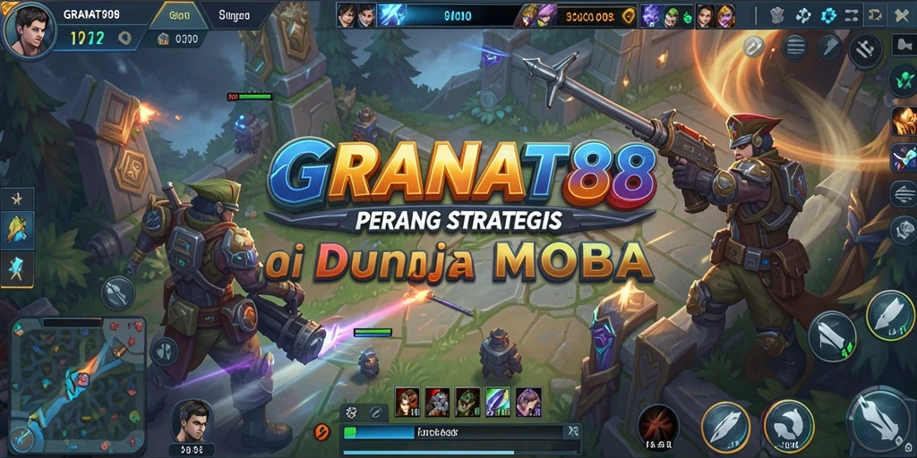 Gameplay seru dalam GRANAT88 yang penuh aksi MOBA.