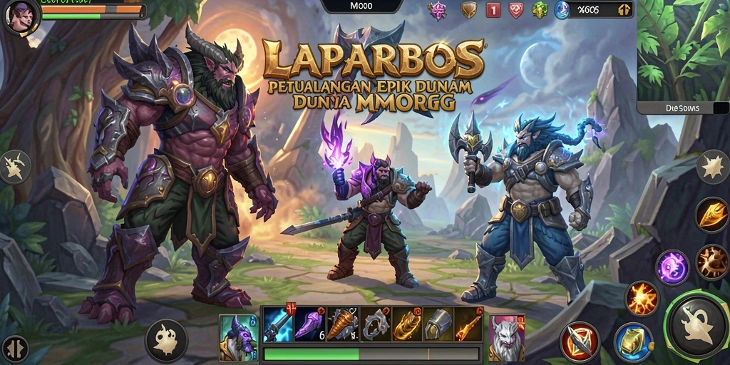 Tampilan gameplay yang memukau dan penuh aksi dalam LAPARBOS.