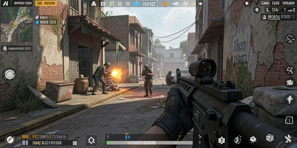 Screenshot dari gameplay MPO1221 yang memperlihatkan aksi tembak-menembak mendebarkan.