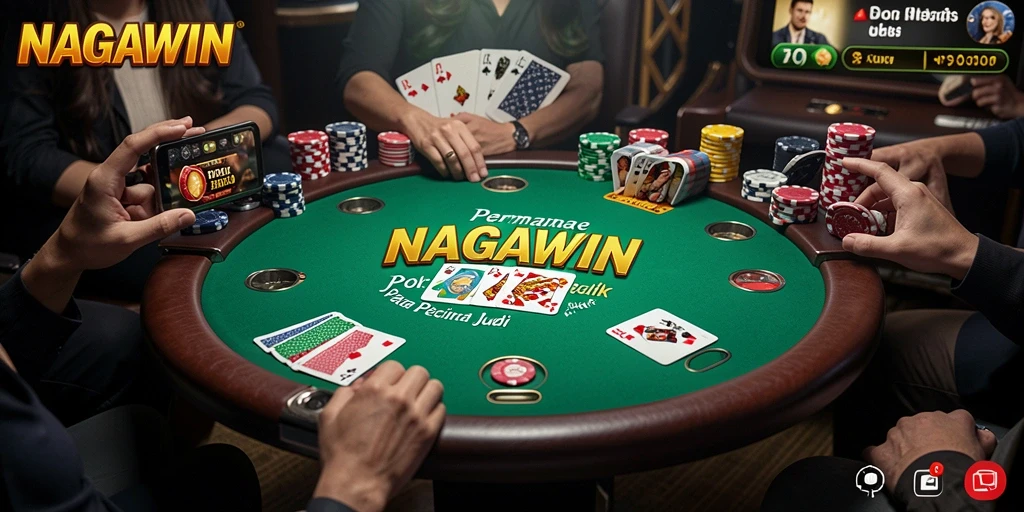 Tampilan menarik dari gameplay Poker di NAGAWIN.