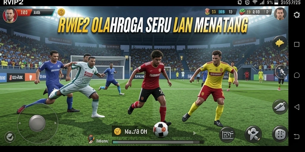 Tampilan screenshot utama RVIP2 menunjukkan aksi seru dalam permainan olahraga.
