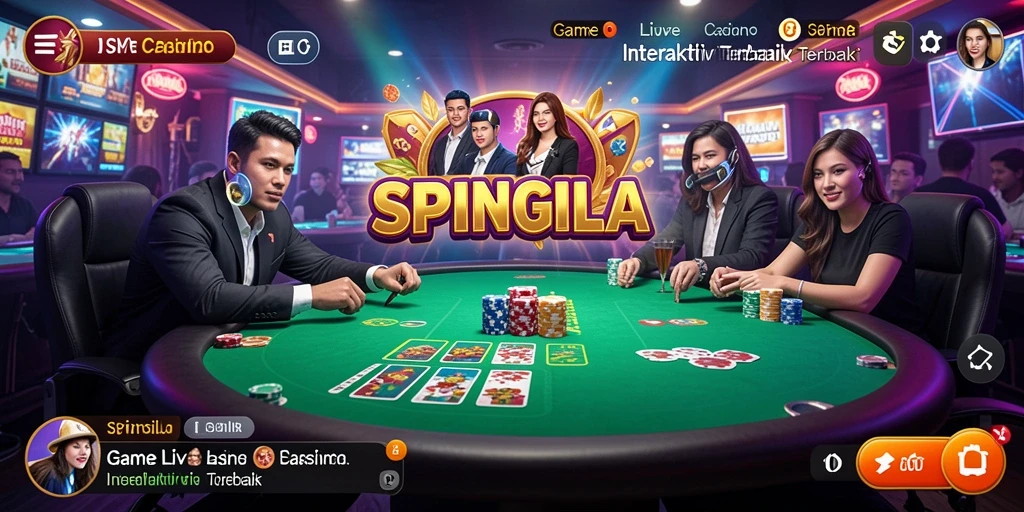 Tampilan gameplay SPINGILA yang menyenangkan dengan dealer langsung.