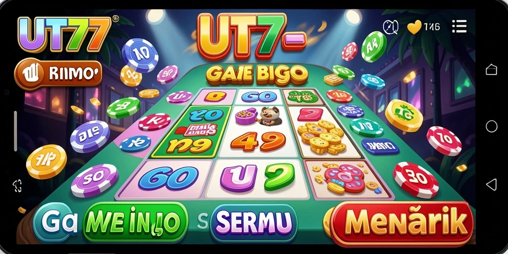 Screenshot utama UT77 menunjukkan pemain menikmati permainan Bingo yang seru.