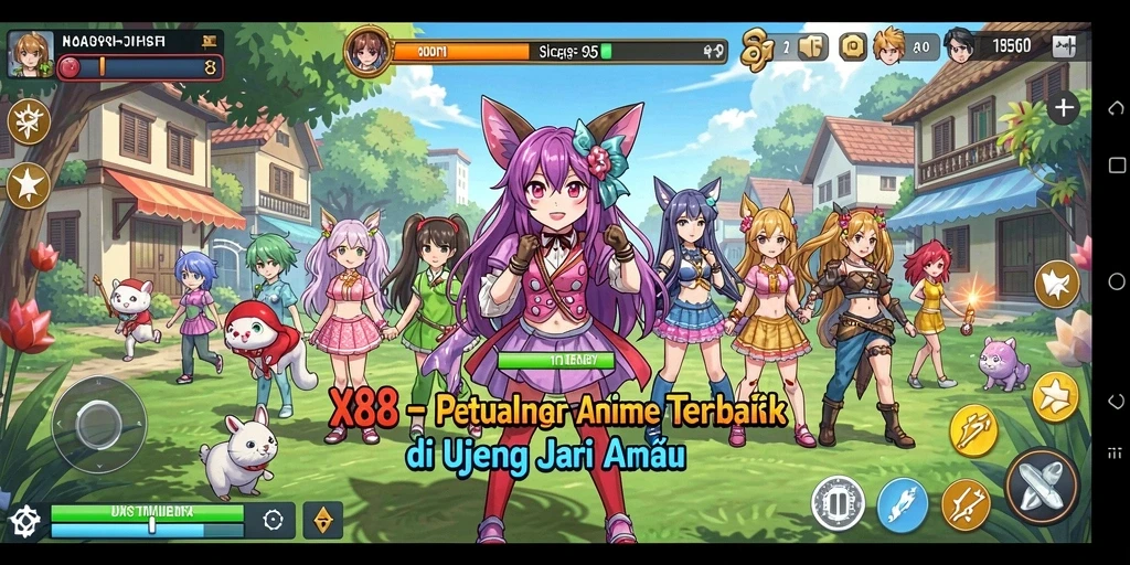 Tampilan gameplay X88 yang menawan dan penuh aksi Anime.
