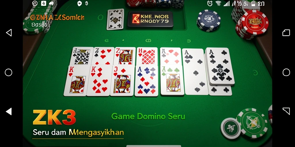 Tampilan permainan Domino ZK3 yang menakjubkan dan seru.